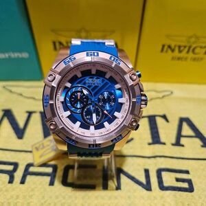 Invicta Bolt Chronograph Blue & Rose Gold Watch – Men’s 52mm